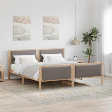 vidaXL Ágykeret fejtámlával Tópszínű 200 x 200 cm szövet ágy és ágykellék