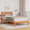 vidaXL Ágykeret fejtámlával Viaszbarna 100 x 220 cm Tömör fenyőfa