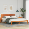 vidaXL Ágykeret fejtámlával Viaszbarna 160 x 210 cm Tömör fenyőfa