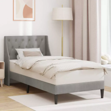  vidaXL Ágykeret fejtámlával Világosszürke 90 x 190 cm Bársony ágy és ágykellék