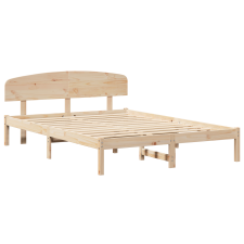 vidaXL Ágykeret Fejvéggyel 160x200 cm Tömör Fából készült Fenyő (872056) ágy és ágykellék