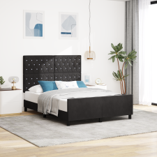 vidaXL Ágykeret Fekete 140x190 cm Velvet ágy és ágykellék