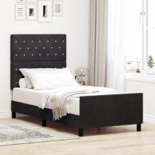 vidaXL Ágykeret Fekete 90x200 cm Bársonyos ágy és ágykellék