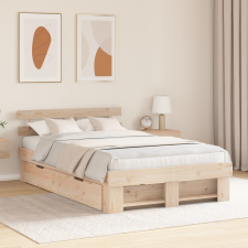 vidaXL Ágykeret Fiókokkal 135x190 cm Tömör fenyőfából ágy és ágykellék