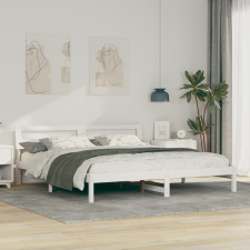 vidaXL Ágykeret LED -es lámpákkal fejtámlával Fehér 200 x 200 cm faszínű ágy és ágykellék