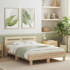 vidaXL Ágykeret leddel fejtámlával Sonoma 137 x 190 cm Faanyag ágy és ágykellék