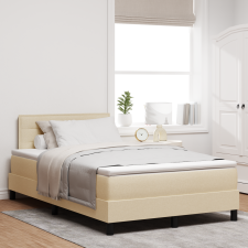vidaXL Ágykeret Matrac Műanyag LED Fény Beige 120x200 cm ágy és ágykellék