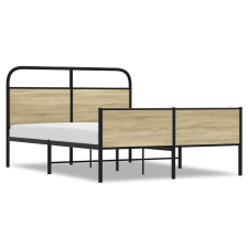 vidaXL ágykeret matrac nélkül 135x190 cm sonoma tölgyfa műfa (4100445) ágy és ágykellék
