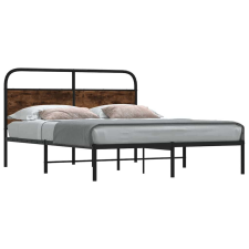 vidaXL ágykeret matrac nélkül 150x200 cm füstölt tölgy fűrészelt fa ágy és ágykellék