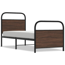 vidaXL ágykeret matrac nélkül 75x190 cm barna tölgyfa műfa (4100315) ágy és ágykellék