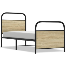 vidaXL ágykeret matrac nélkül 75x190 cm sonoma tölgyfa műfa (4100266) ágy és ágykellék
