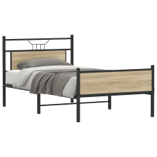 vidaXL ágykeret matrac nélkül Sonoma tölgy 107x203 cm Gépi fa ágy és ágykellék