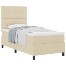 vidaXL Ágykeret matraccal Bézs Szövet 100 x 200 cm Ágy matrac (3339369) ágy és ágykellék