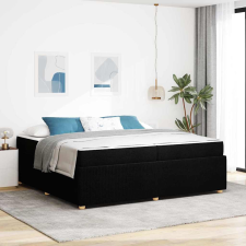 vidaXL Ágykeret matraccal matracmal Fekete 200 x 200 cm szövet ágy és ágykellék