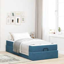vidaXL Ágykeret matracmal tárolóval Kék 80 x 200 cm Bársony ágy és ágykellék