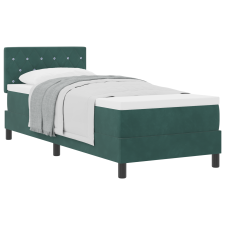 vidaXL Ágykeret Mattal Sötét Zöld 80x200 cm Velúr (3339071) ágy és ágykellék