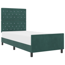 vidaXL Ágykeret Sötét Zöld 100x200 cm Velúr (3344858) ágy és ágykellék