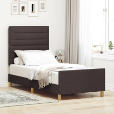 vidaXL Ágykeret Sötétbarna 100x200 cm Szövet ágy és ágykellék