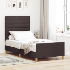 vidaXL Ágykeret Sötétbarna 100x200 cm Szövet ágy és ágykellék