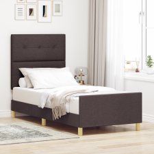 vidaXL Ágykeret Sötétbarna 100x200 cm Szövet ágy és ágykellék