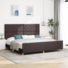 vidaXL Ágykeret Sötétbarna Színben, 200x200 cm, Szövet ágy és ágykellék
