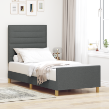 vidaXL Ágykeret Sötétszürke 100x200 cm Szövet ágy és ágykellék