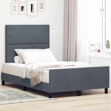 vidaXL Ágykeret Sötétszürke 120x200 cm Velúr ágy és ágykellék