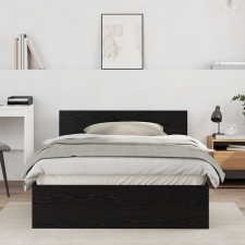vidaXL Ágykeret támlával fejtámlával Fekete tölgy 120 x 190 cm Fa ágy és ágykellék