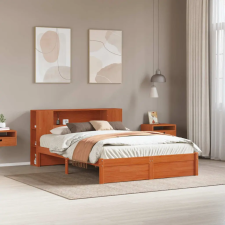 vidaXL Ágykeret tároló fejtámlával tárolóval Faggyú barna 140 x 190 cm ágy és ágykellék