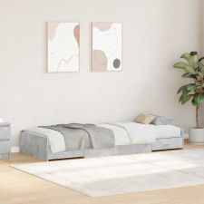 vidaXL Ágykeret tárolóval fejtámlával Beton Szürke 80 x 200 cm Faanyag ágy és ágykellék