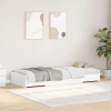 vidaXL Ágykeret tárolóval fejtámlával fiókkal Fehér 80 x 200 cm Faanyag