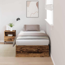 vidaXL Ágykeret tárolóval Régi fa 75 x 190 cm Faanyag ágy és ágykellék