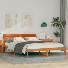 vidaXL Ágykeret Viaszbarna 160 x 200 cm Tömör fenyőfa ágy és ágykellék