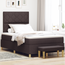 vidaXL Ágytámla matraccal és pad Dark Brown 120x200 cm Szövet ágy és ágykellék
