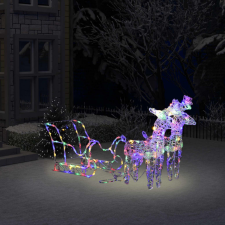 vidaXL akril rénszarvasos-szános karácsonyi dísz 160 LED-del 130 cm karácsonyfa izzósor