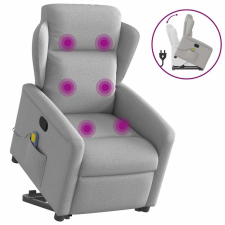 vidaXL Álló masszázsfotel felhőszürke szövet masszázsfotel