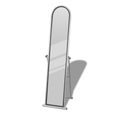 vidaXL Álló tükör Életnagyságú/Teljes hosszúságú Téglalap alakú Szürke fürdőkellék