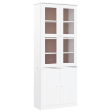 vidaXL ALTA fehér tömör fenyőfa üvegvitrin 77x35x186,5 cm (353950) bútor