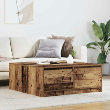 vidaXL antik fa dohányzóasztal fiókokkal 100x100x40 cm bútor