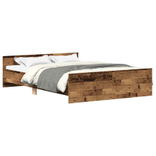 vidaXL antik fa szerelt fa ágykeret matrac nélkül 120x190 cm (3328769) ágy és ágykellék