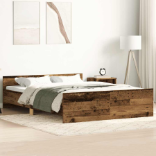 vidaXL antik fa szerelt fa ágykeret matrac nélkül 135x190 cm ágy és ágykellék