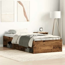 vidaXL antik fa szerelt fa ágykeret matrac nélkül 75x190 cm ágy és ágykellék