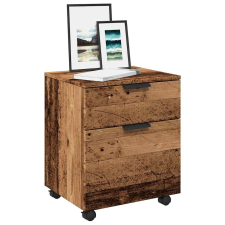 vidaXL antik fa szerelt fa iratszekrény kerekekkel 45x38x45 cm bútor