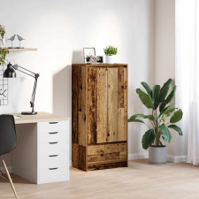 vidaXL Antik fa szerelt fa szekrény fiókkal 55,5x34x119,5 cm bútor
