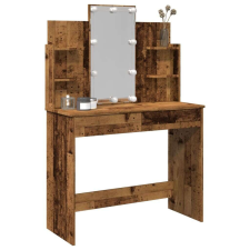vidaXL antik fa színű fésülködőasztal LED-del 96x40x142 cm bútor