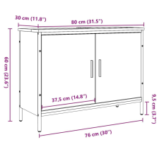 vidaXL antik fa színű mosdószekrény 80 x 30 x 60 cm fürdőszoba bútor