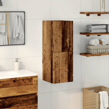 vidaXL antik fa színű szerelt fa függő fürdőszobaszekrény 30x30x80 cm (856218) fürdőszoba bútor