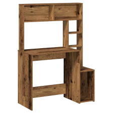 vidaXL antik fa színű szerelt fa íróasztal polcokkal 100x45x140 cm (860443) íróasztal