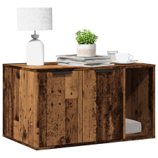 vidaXL antik fa színű szerelt fa macskaalomdoboz 80 x 50 x 45 cm macskafelszerelés