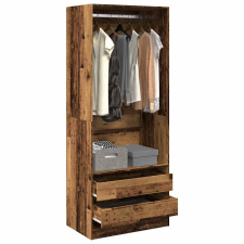 vidaXL antik fa színű szerelt fa ruhásszekrény 80 x 50 x 200 cm bútor